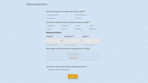 online quote form