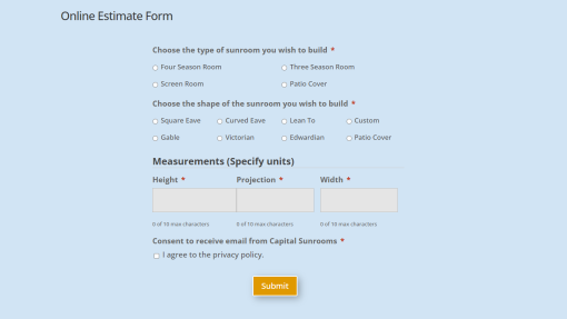 Online Estimate Form